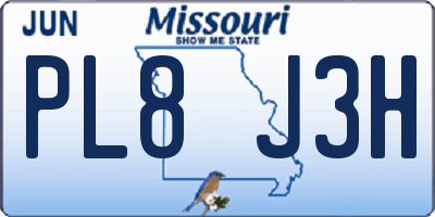 MO license plate PL8J3H