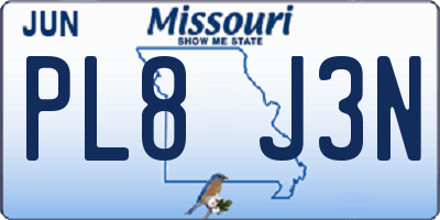 MO license plate PL8J3N