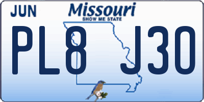MO license plate PL8J3O
