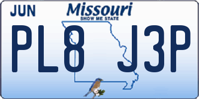 MO license plate PL8J3P