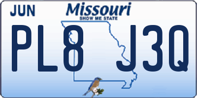 MO license plate PL8J3Q