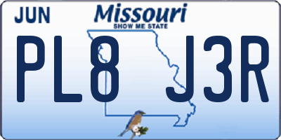 MO license plate PL8J3R