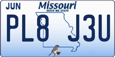 MO license plate PL8J3U