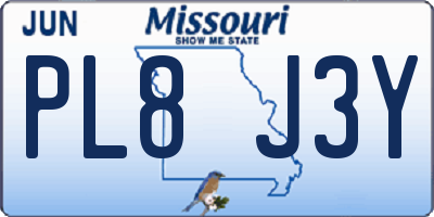 MO license plate PL8J3Y