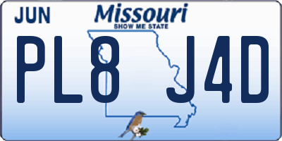 MO license plate PL8J4D
