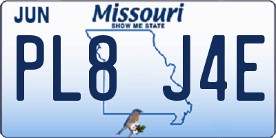 MO license plate PL8J4E