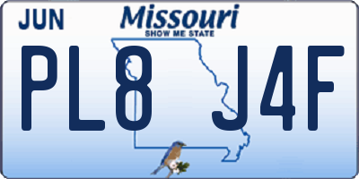 MO license plate PL8J4F
