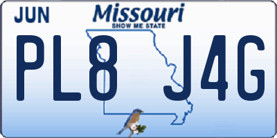 MO license plate PL8J4G