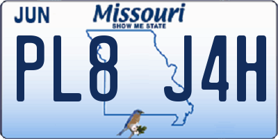 MO license plate PL8J4H