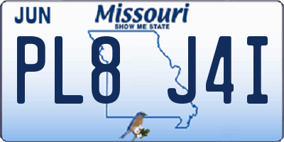 MO license plate PL8J4I