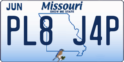 MO license plate PL8J4P