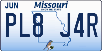 MO license plate PL8J4R