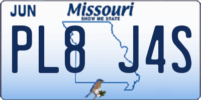 MO license plate PL8J4S