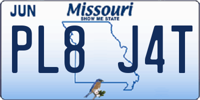 MO license plate PL8J4T