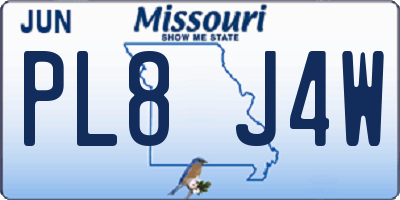 MO license plate PL8J4W