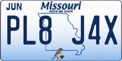 MO license plate PL8J4X