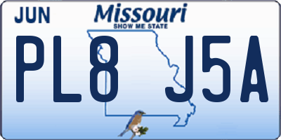 MO license plate PL8J5A