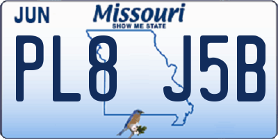 MO license plate PL8J5B