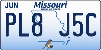 MO license plate PL8J5C