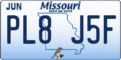 MO license plate PL8J5F