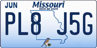 MO license plate PL8J5G