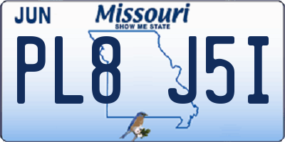 MO license plate PL8J5I