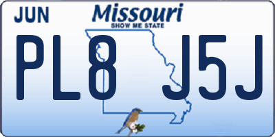 MO license plate PL8J5J