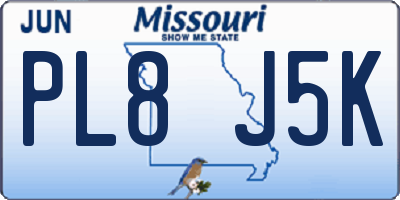 MO license plate PL8J5K