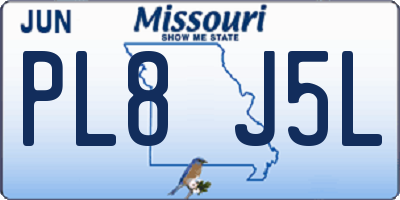 MO license plate PL8J5L