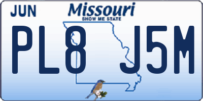 MO license plate PL8J5M