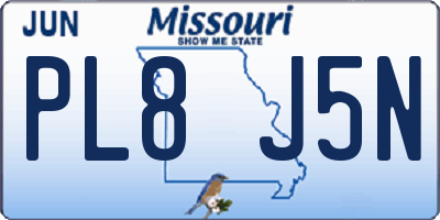 MO license plate PL8J5N