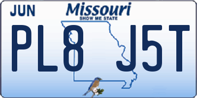 MO license plate PL8J5T