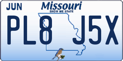 MO license plate PL8J5X