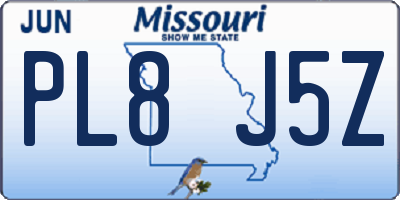 MO license plate PL8J5Z