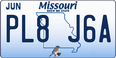 MO license plate PL8J6A