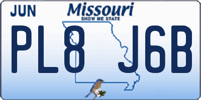MO license plate PL8J6B