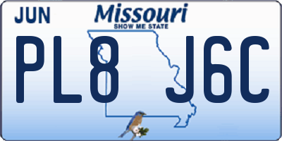 MO license plate PL8J6C