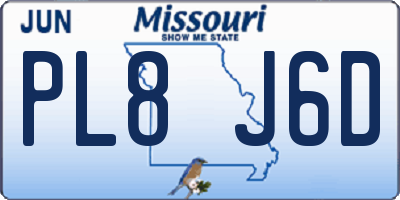 MO license plate PL8J6D