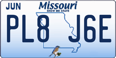MO license plate PL8J6E