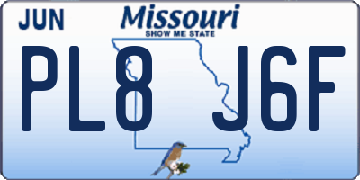 MO license plate PL8J6F