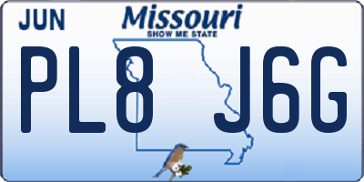 MO license plate PL8J6G