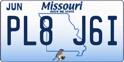 MO license plate PL8J6I