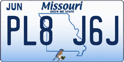 MO license plate PL8J6J