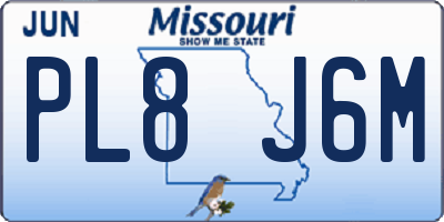 MO license plate PL8J6M