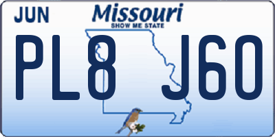 MO license plate PL8J6O