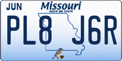 MO license plate PL8J6R