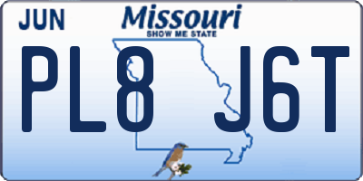 MO license plate PL8J6T