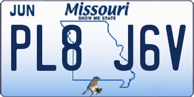 MO license plate PL8J6V