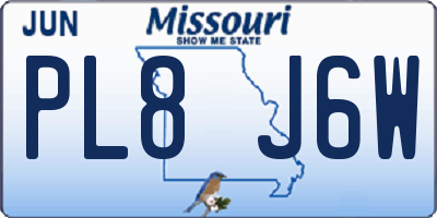 MO license plate PL8J6W