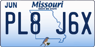 MO license plate PL8J6X